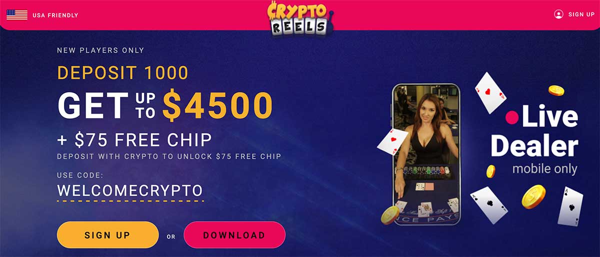 Crypto Reels Casino Bonus Code